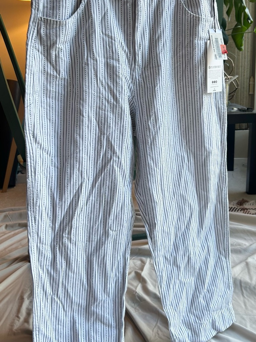 NWT Element White and Navy Striped Women’s Trousers